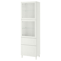 BESTÅ storage combination w glass doors, white Smeviken/Ostvik/Kabbarp white clear glass, 60x42x202 cm