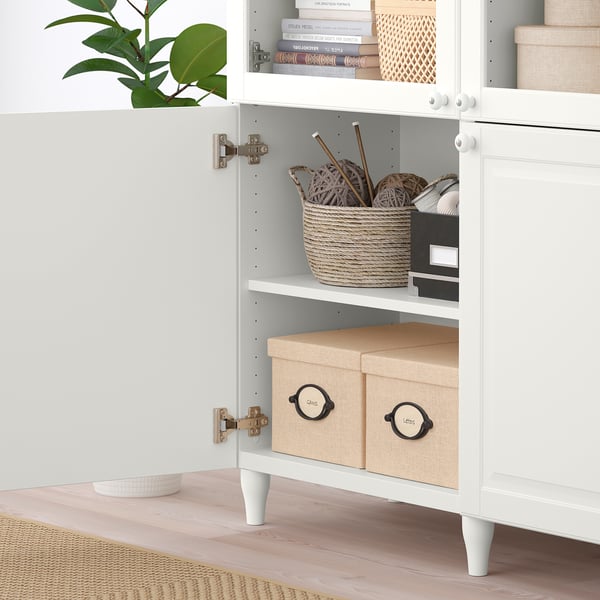 BESTÅ storage combination w glass doors, white Smeviken/Ostvik white clear glass, 120x42x202 cm