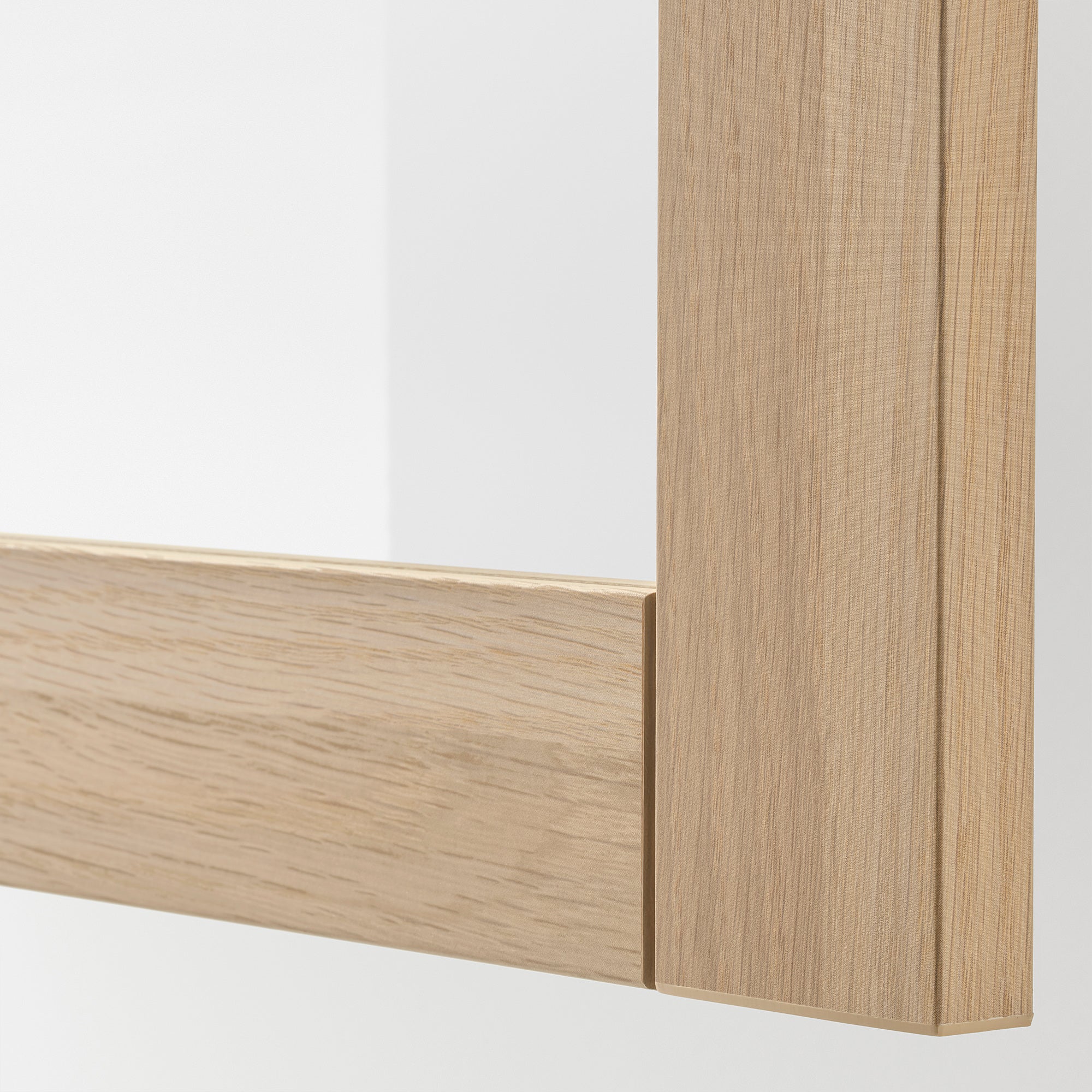BESTÅ storage combination w glass doors, white stained oak effect/Hanviken white stained oak eff clear glass, 60x42x193 cm