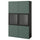 BESTÅ storage combination w glass doors, black-brown/Krukmakare dark grey-green, 120x42x193 cm