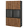 BESTÅ storage combination w glass doors, black-brown Lappviken/Sindvik walnut effect, 120x42x193 cm