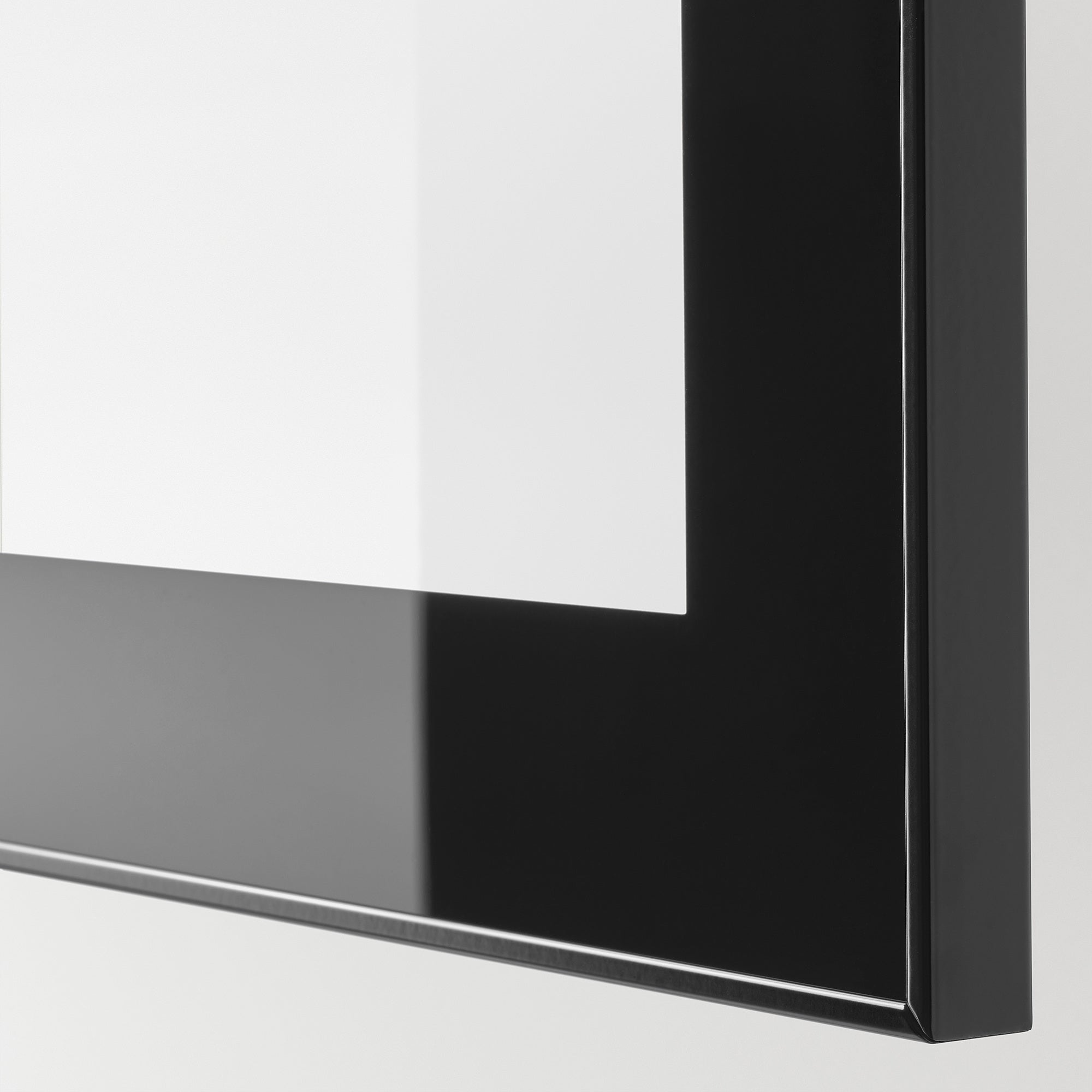 BESTÅ storage combination w glass doors, black-brown/Selsviken high-gloss/black clear glass, 60x42x193 cm