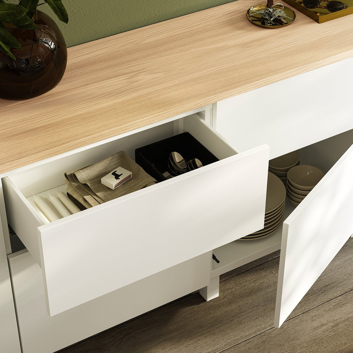 BESTÅ storage combination, white/Lappviken white, 240x42x76 cm