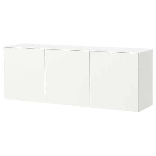 BESTÅ wall-mounted cabinet combination, white Förvaltare/white high-gloss white, 180x42x65 cm