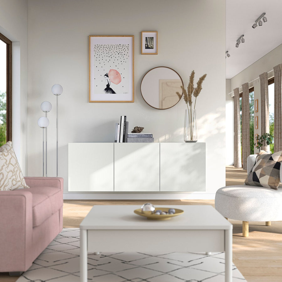 BESTÅ wall-mounted cabinet combination, white/Förvaltare white, 180x42x64 cm