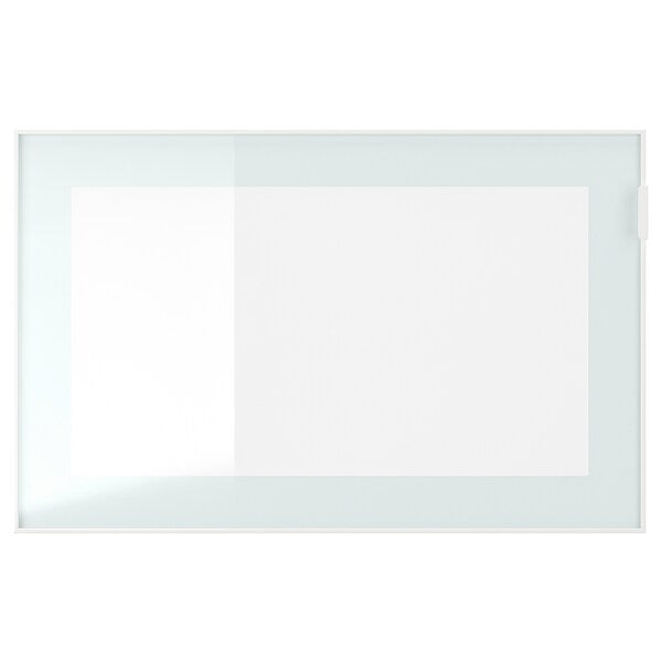 BESTÅ - Wall-mounted cabinet combination, white Glassvik/white/light green frosted glass, 120x42x38 cm