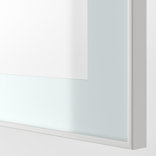 BESTÅ - Wall-mounted cabinet combination, white Glassvik/white/light green clear glass, 120x42x38 cm