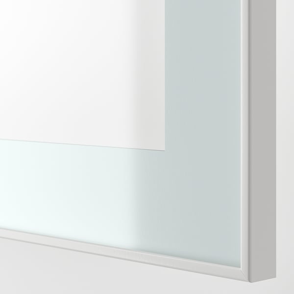 BESTÅ wall-mounted cabinet combination, white Glassvik/white/light green clear glass, 60x22x64 cm