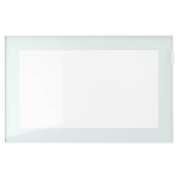 Ikea BESTÅ - Wall-mounted cabinet combination, white Glassvik/white/light green clear glass, 60x22x38 cm