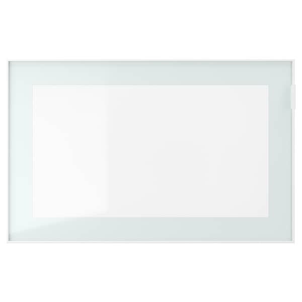 BESTÅ - Wall-mounted cabinet combination, white Glassvik/white/light green clear glass, 60x42x38 cm