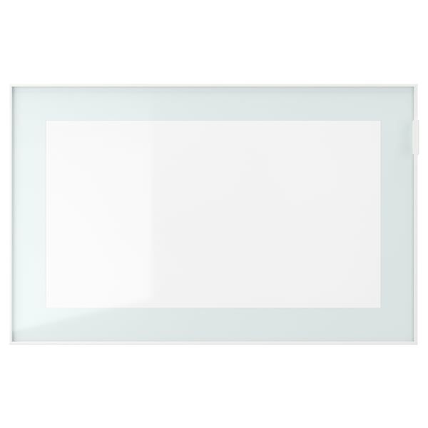 BESTÅ wall-mounted cabinet combination, white Glassvik/white/light green clear glass, 60x22x38 cm