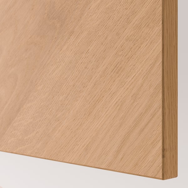 BESTÅ - BESTÅ Wall-mounted cabinet combination, white Hedeviken/oak veneer, 60x42x38 cm