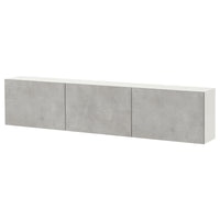 BESTÅ wall-mounted cabinet combination, white Kallviken/light grey concrete effect, 180x22x38 cm