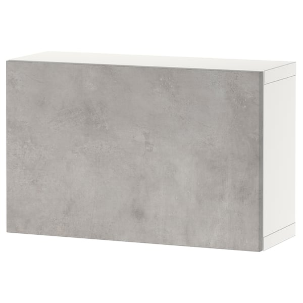 BESTÅ - BESTÅ Wall-mounted cabinet combination, white/Kallviken light grey, 60x22x38 cm