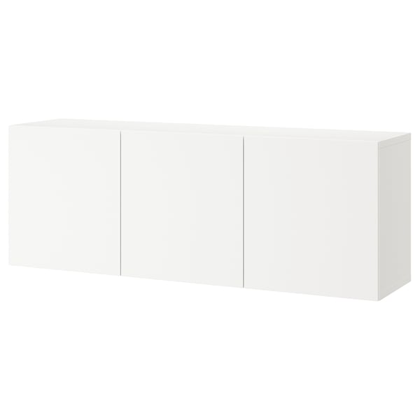 BESTÅ - BESTÅ Wall-mounted cabinet combination, white/Lappviken white, 180x42x64 cm