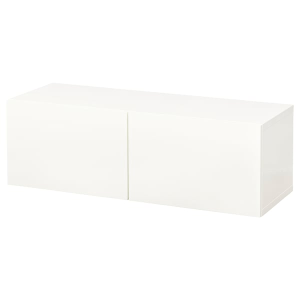 BESTÅ wall-mounted cabinet combination, white/Lappviken white, 120x42x38 cm