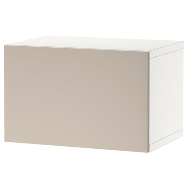 BESTÅ wall-mounted cabinet combination, white/Lappviken light grey-beige, 60x42x38 cm