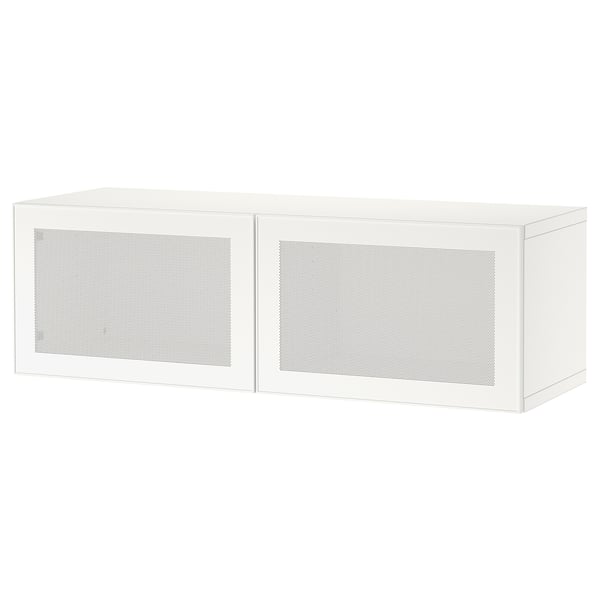 BESTÅ wall-mounted cabinet combination, white/Mörtviken white, 120x42x38 cm