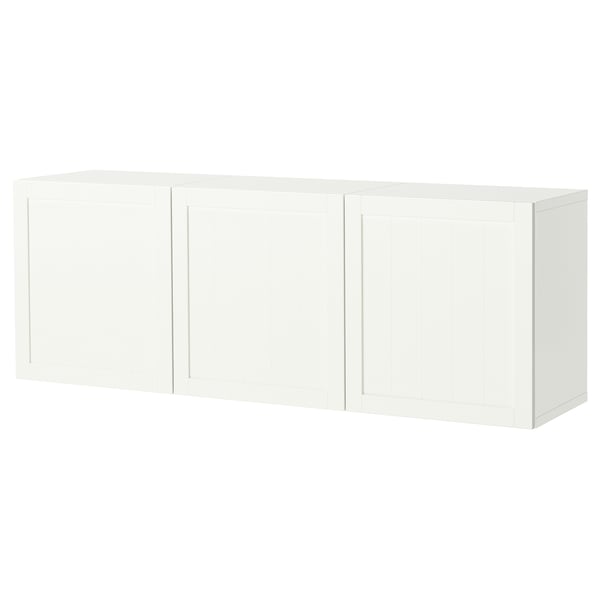BESTÅ wall-mounted cabinet combination, white/Pipmakare white, 180x42x64 cm