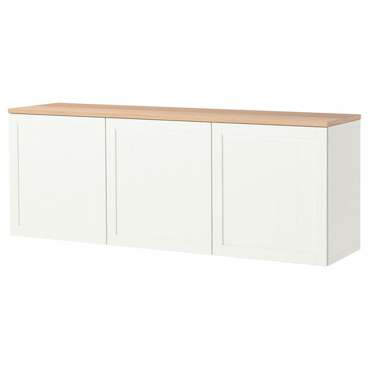 BESTÅ wall-mounted cabinet combination, white/Pipmakare white, 180x42x66 cm