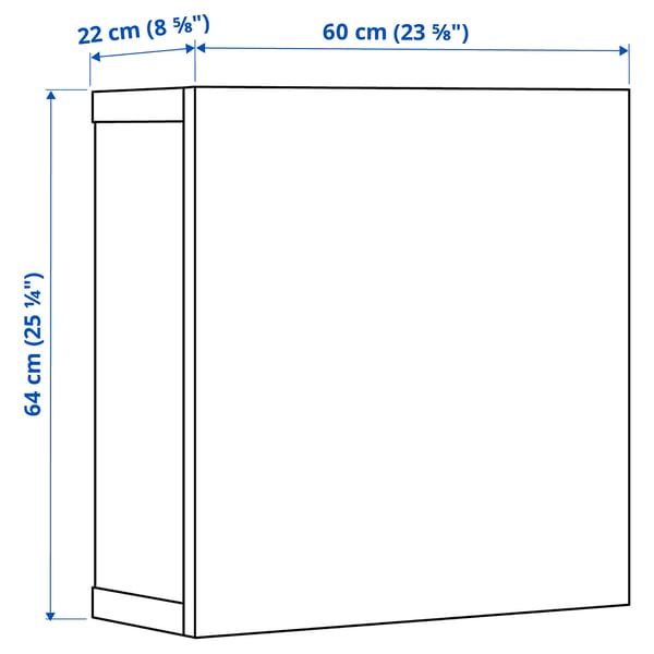 BESTÅ wall-mounted cabinet combination, white/Sutterviken white, 60x22x64 cm