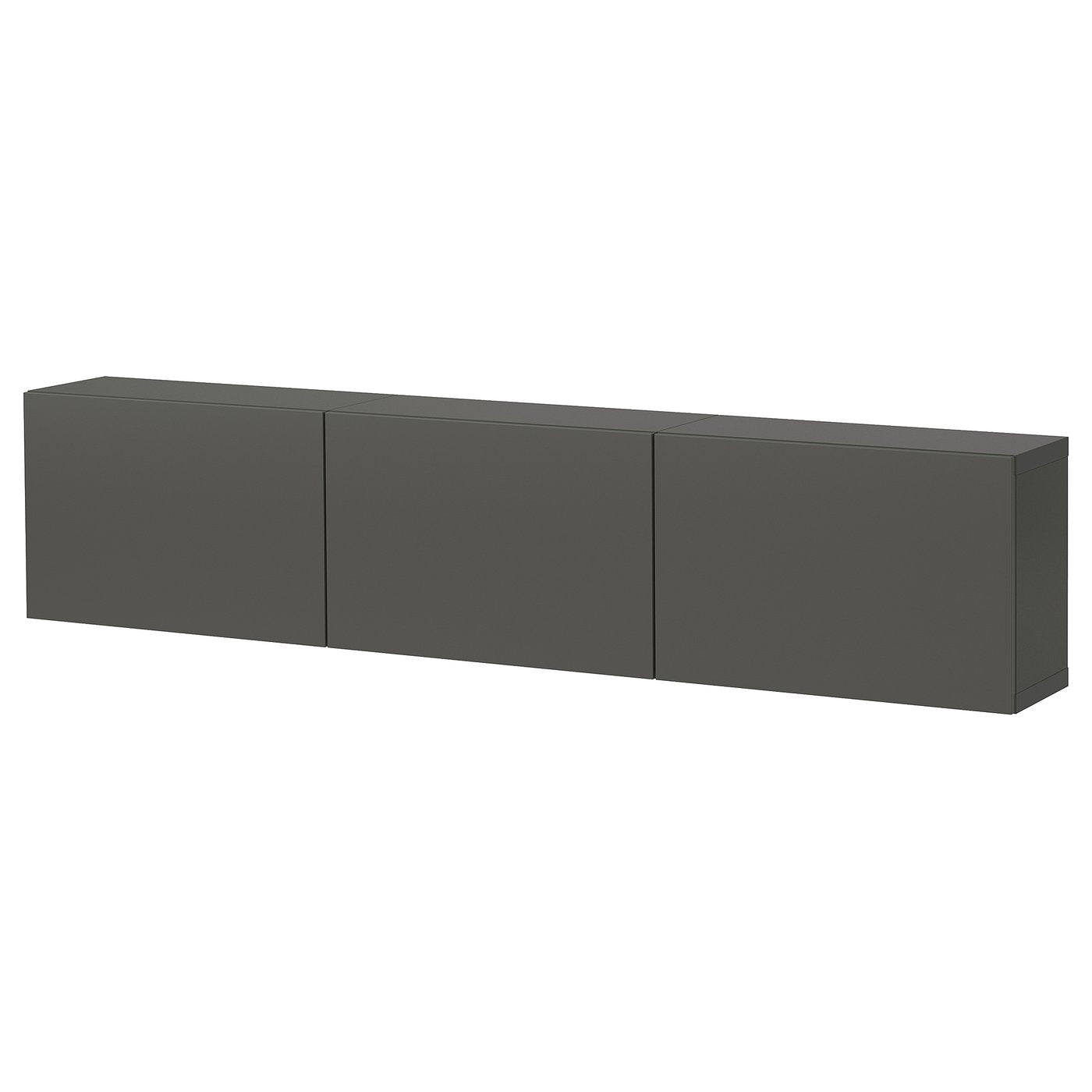 BESTÅ wall-mounted cabinet combination, dark grey/Lappviken dark grey, 180x22x38 cm