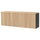 BESTÅ wall-mounted cabinet combination, black-brown/Björköviken oak veneer, 180x42x66 cm