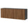 BESTÅ wall-mounted cabinet combination, black-brown/Lappviken walnut effect, 180x42x64 cm