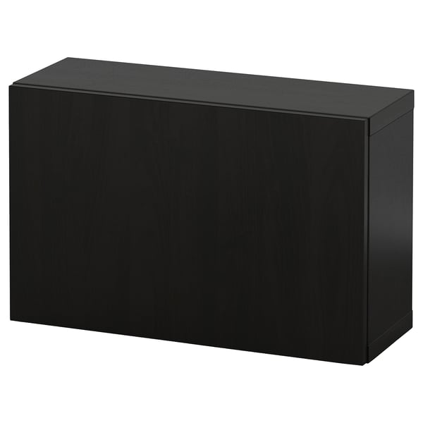 BESTÅ wall-mounted cabinet combination, black-brown/Lappviken black-brown, 60x22x38 cm