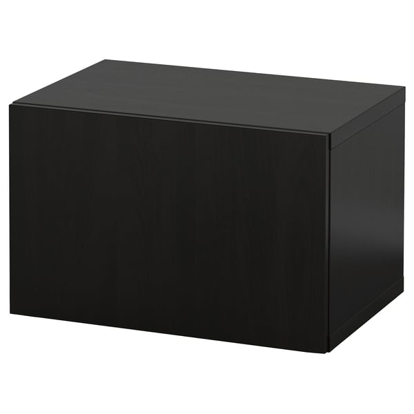 BESTÅ wall-mounted cabinet combination, black-brown/Lappviken black-brown, 60x42x38 cm