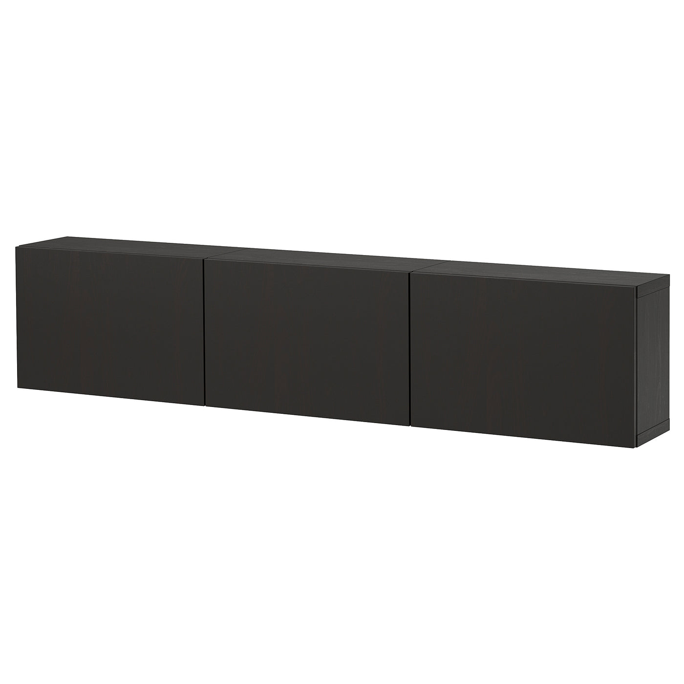 BESTÅ wall-mounted cabinet combination, black-brown/Lappviken black-brown, 180x22x38 cm
