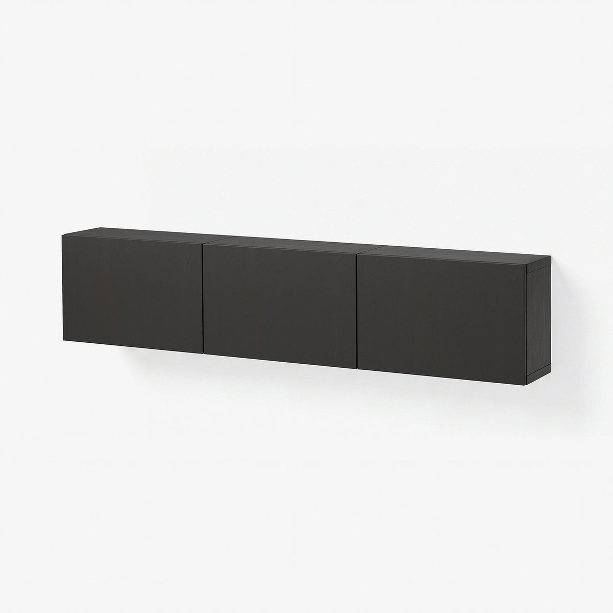 BESTÅ wall-mounted cabinet combination, black-brown/Lappviken black-brown, 180x22x38 cm
