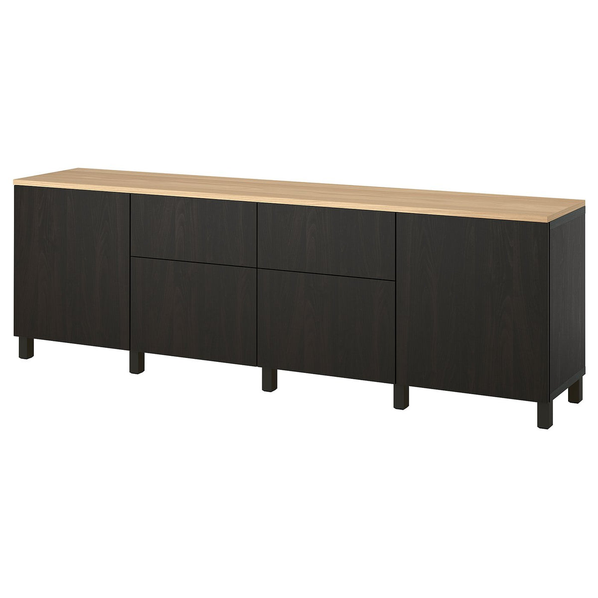 BESTÅ storage combination, black-brown/Lappviken black-brown, 240x42x76 cm