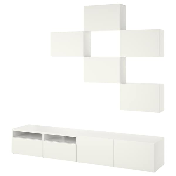 Ikea BESTÅ - TV storage combination, white/Lappviken, 240x42x230 cm