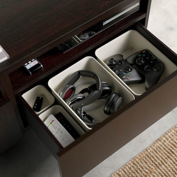 Ikea BESTÅ - TV storage combination, black-brown/Lappviken/Stubbarp black-brown, 240x42x230 cm