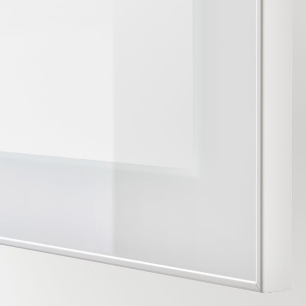 BESTÅ - BESTÅ TV storage combination/glass doors, white/Hanviken white clear glass, 300x42x193 cm