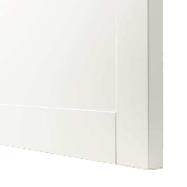 BESTÅ - TV storage combination/glass doors, white/Hanviken white clear glass, 300x42x231 cm