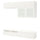BESTÅ TV storage combination/glass doors, white/Selsviken high-gloss/white frosted glass, 51x231x32.5 cm