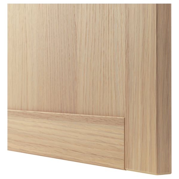 BESTÅ TV storage combination/glass doors, white stained oak effect Sindvik/Hanviken white stained oak eff clear glass, 300x42x231 cm