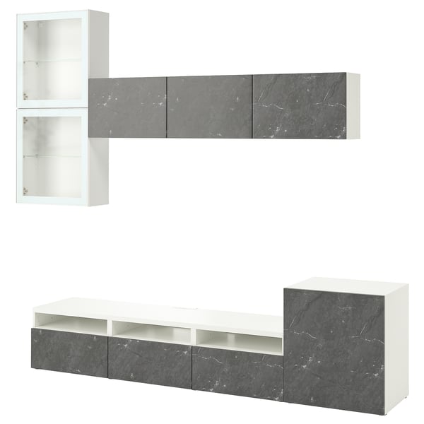 BESTÅ TV storage combination/glass doors