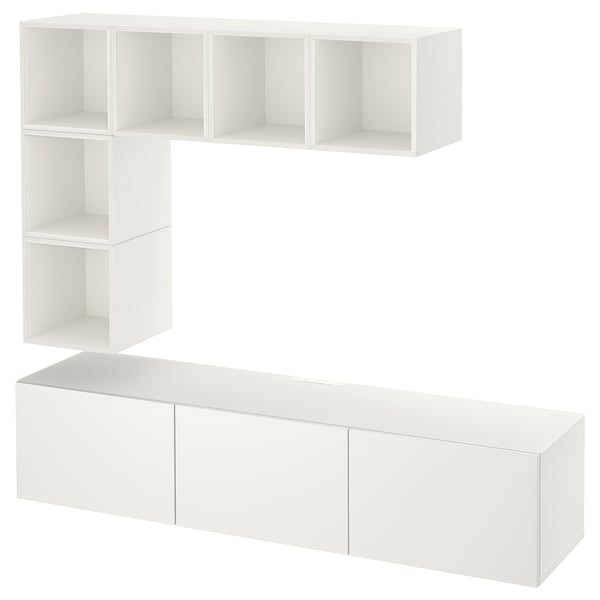 BESTÅ / EKET TV storage combination, white/Valviken, 180x42x185 cm