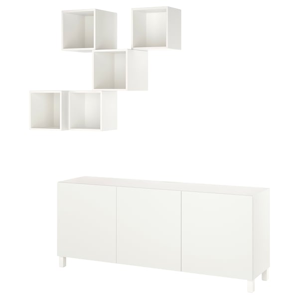 BESTÅ / EKET - BESTÅ / EKET TV/storage combination, white/Lappviken/Stubbarp, 180x42x220 cm
