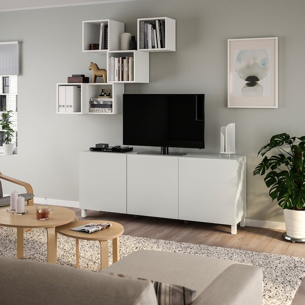 BESTÅ / EKET - BESTÅ / EKET TV/storage combination, white/Lappviken/Stubbarp, 180x42x220 cm