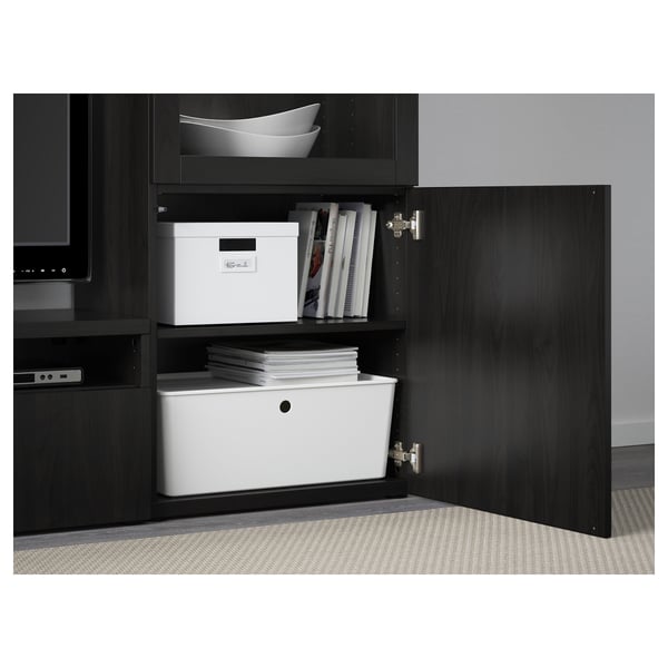BESTÅ / LACK - BESTÅ / LACK TV storage combination, black-brown, 240x42x129 cm