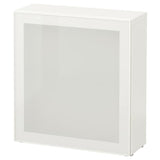 BESTÅ shelf unit with glass door, white/Glassvik white/frosted glass, 60x22x64 cm