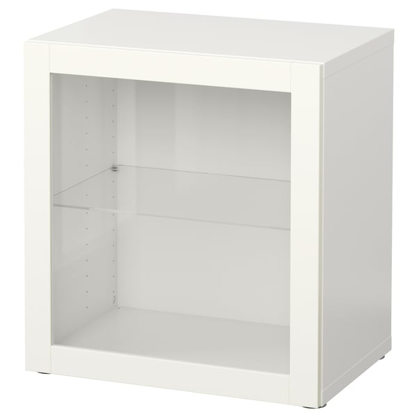 BESTÅ shelf unit with glass door, white/Sindvik white clear glass, 60x42x64 cm