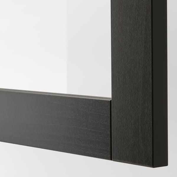 BESTÅ shelf unit with glass door, black-brown/Sindvik black-brown clear glass, 60x22x38 cm
