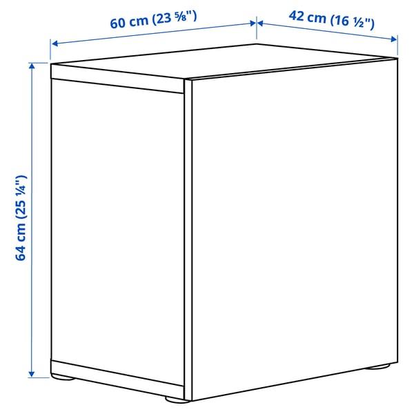 BESTÅ shelf unit with glass door, black-brown/Sindvik black-brown clear glass, 60x42x64 cm