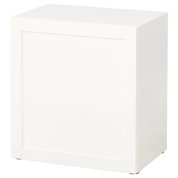 BESTÅ shelf unit with door, white/Hanviken white, 60x42x64 cm