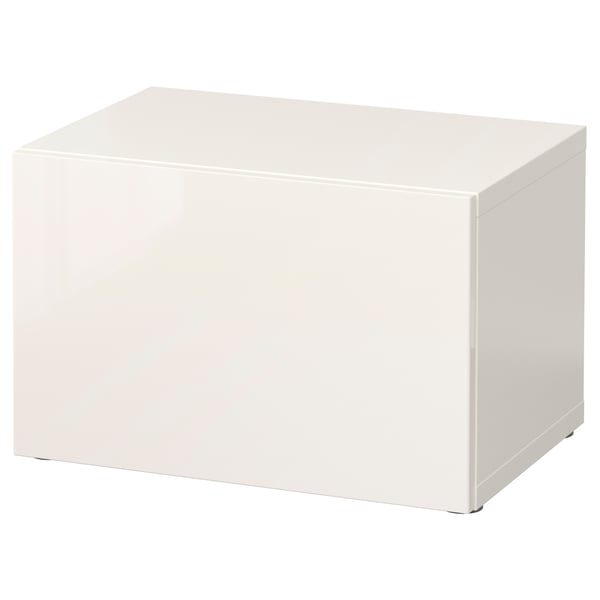 BESTÅ shelf unit with door, white/Selsviken high-gloss/white, 60x42x38 cm